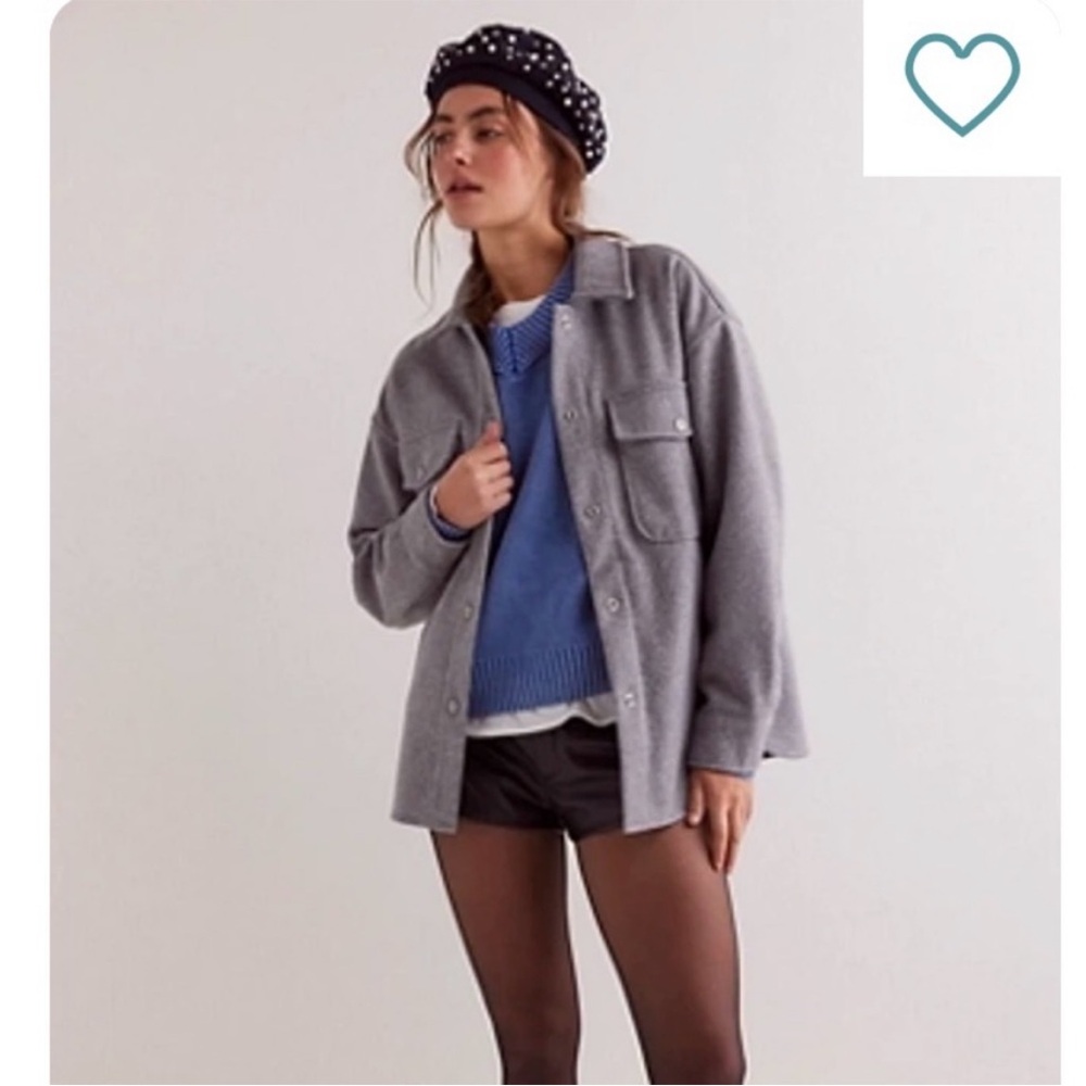We The Free Lola Shirt Jacket Shacket NWOT Size S Gray